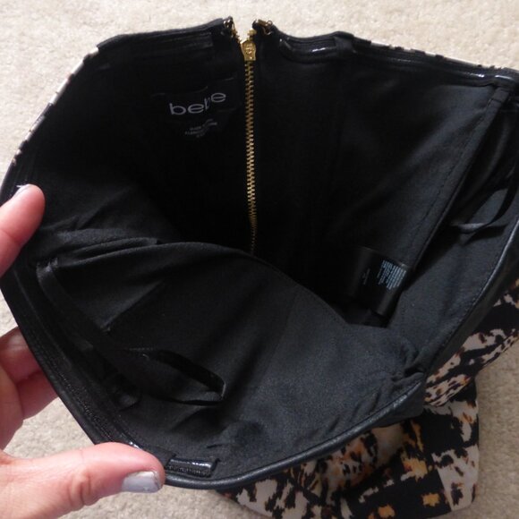 BEBE black, white and yellow abstract print tube top with decorative belt - Picture 6 of 8